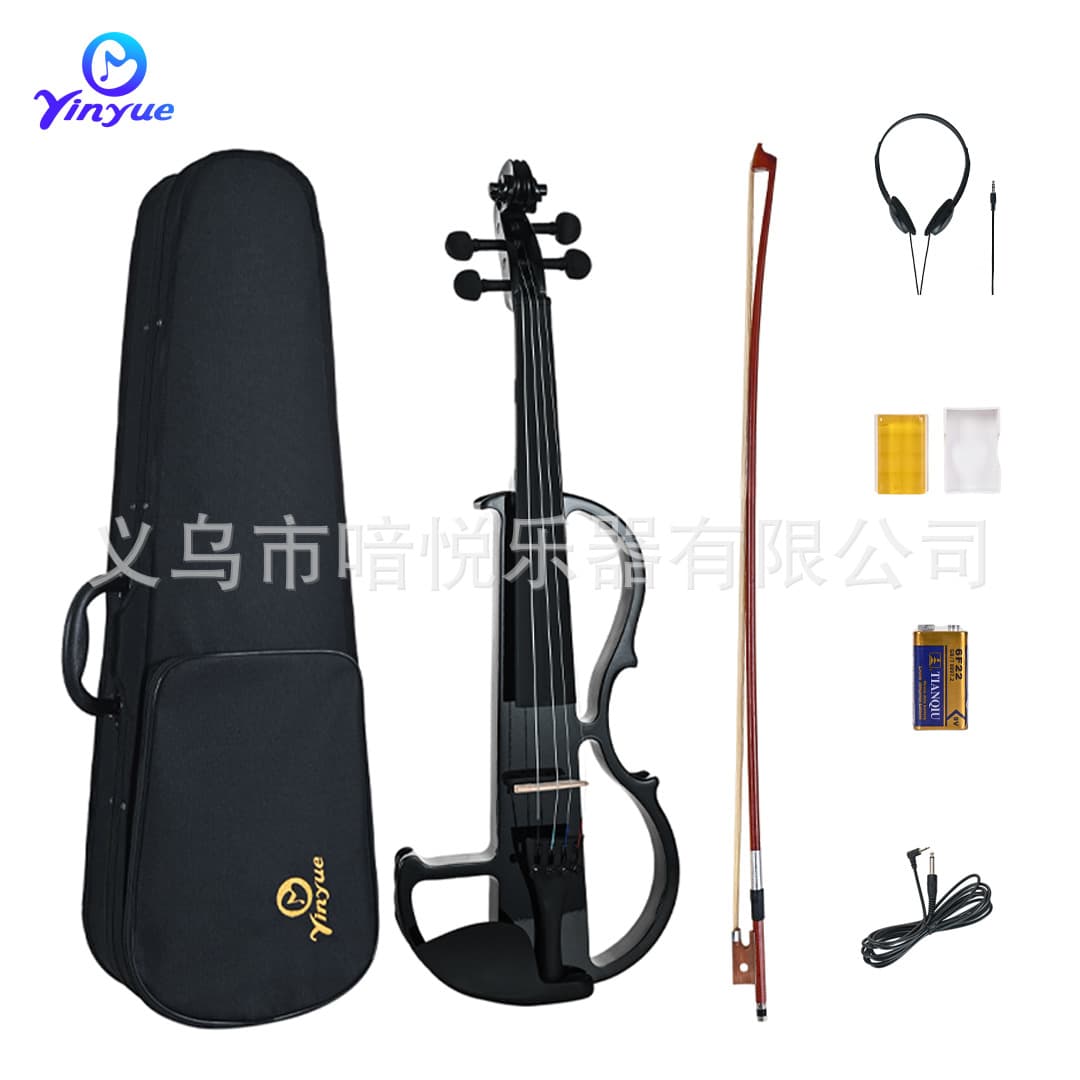 Xiyue cross-border hot selling silent electronic violin for beginners to play electroacoustic violin wooden musical instrument manufacturer