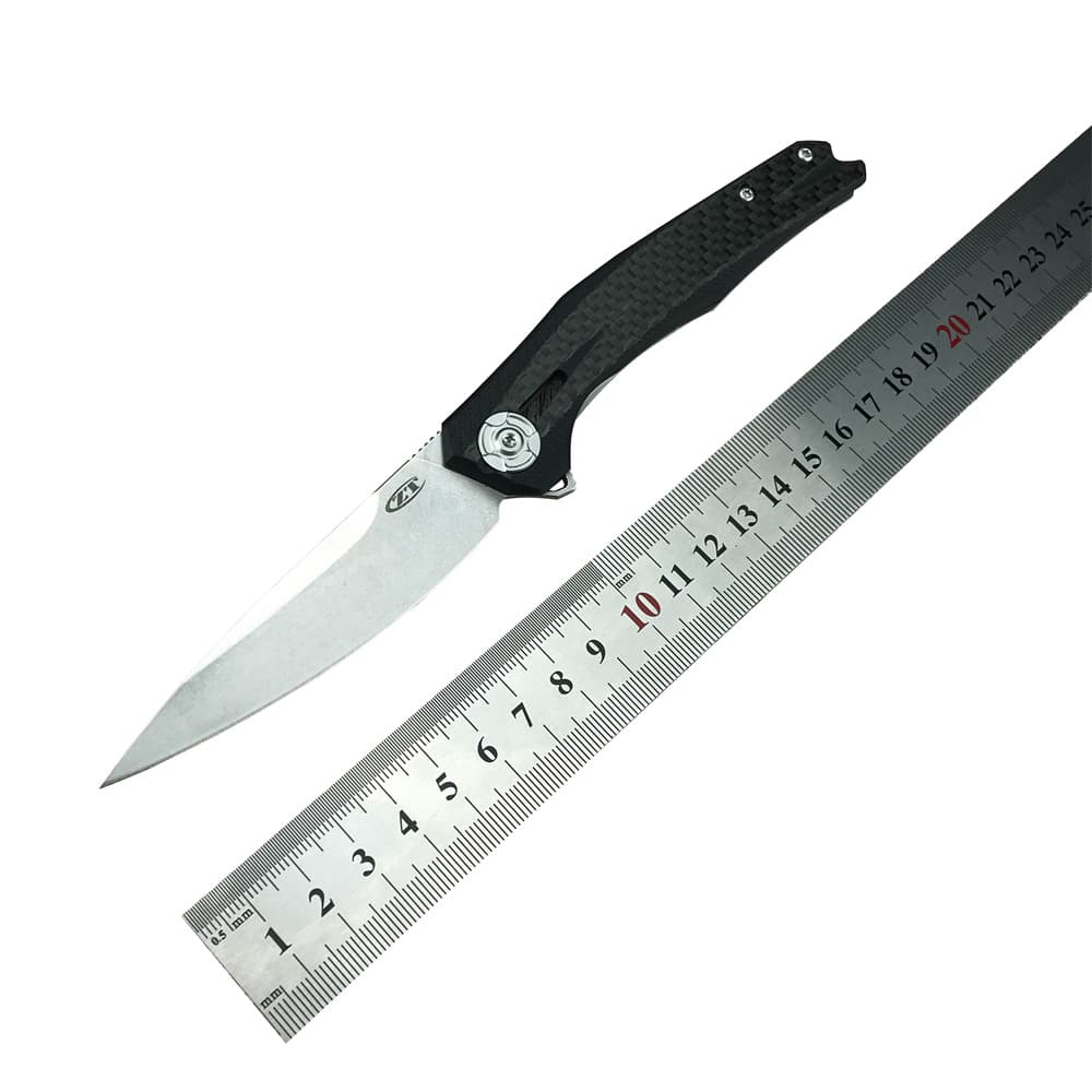 Hot selling zt0707 folding knife high-end carbon fiber handle self-defense outdoor knife camping picnic portable fruit knife
