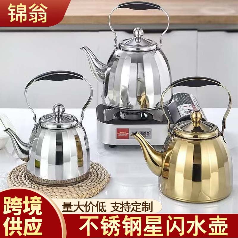 Stainless steel star flash kettle handle teapot hotel restaurant large capacity with filter multifunctional outdoor kettle