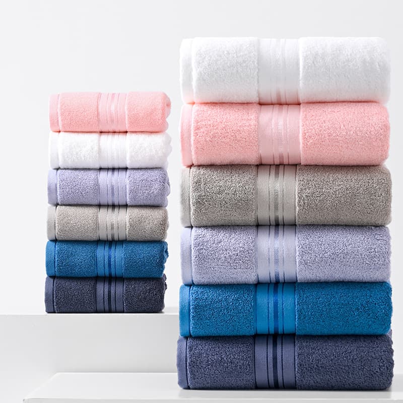 Cross-Border Towel Set: Bath Towel, Square Towel, All-Cotton, Thickened, Soft Face Towel, 130g, Solid Color, High-End, Labor Protection