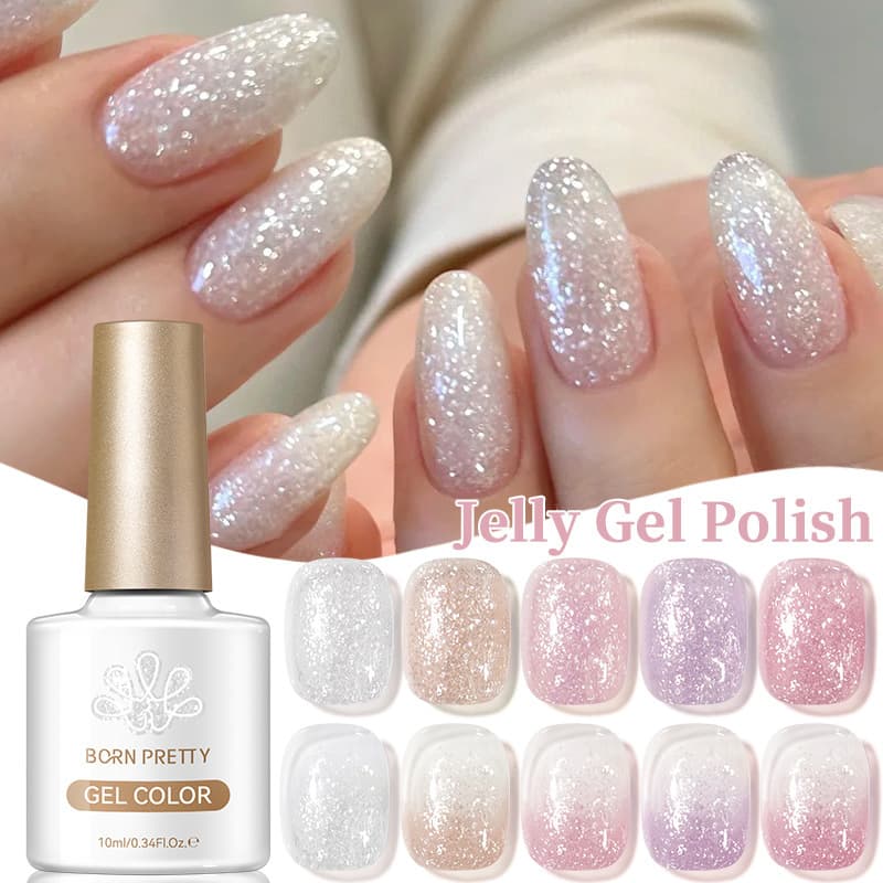 BORN PRETTY Manicure Translucent Nail Polish Gel Flashing Popular Versatile Naked Transparent Color Phototherapy Gel Nail Art Shop Exclusive