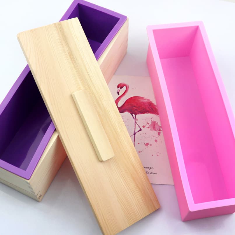 Rectangular Wooden Box + 1200ml Loaf Mold Handmade Soap Mold Cake Bread DIY Mold