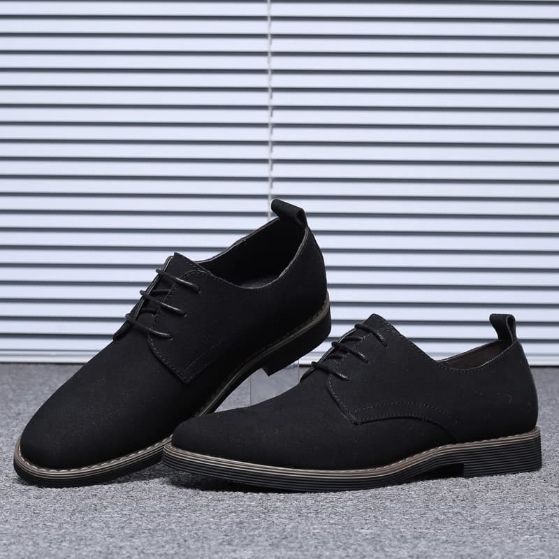 Casual Men's Shoes Fashionable British Style Faux Suede Low Top Round Toe Rubber Sole Breathable Wear Resistant Workwear Boots