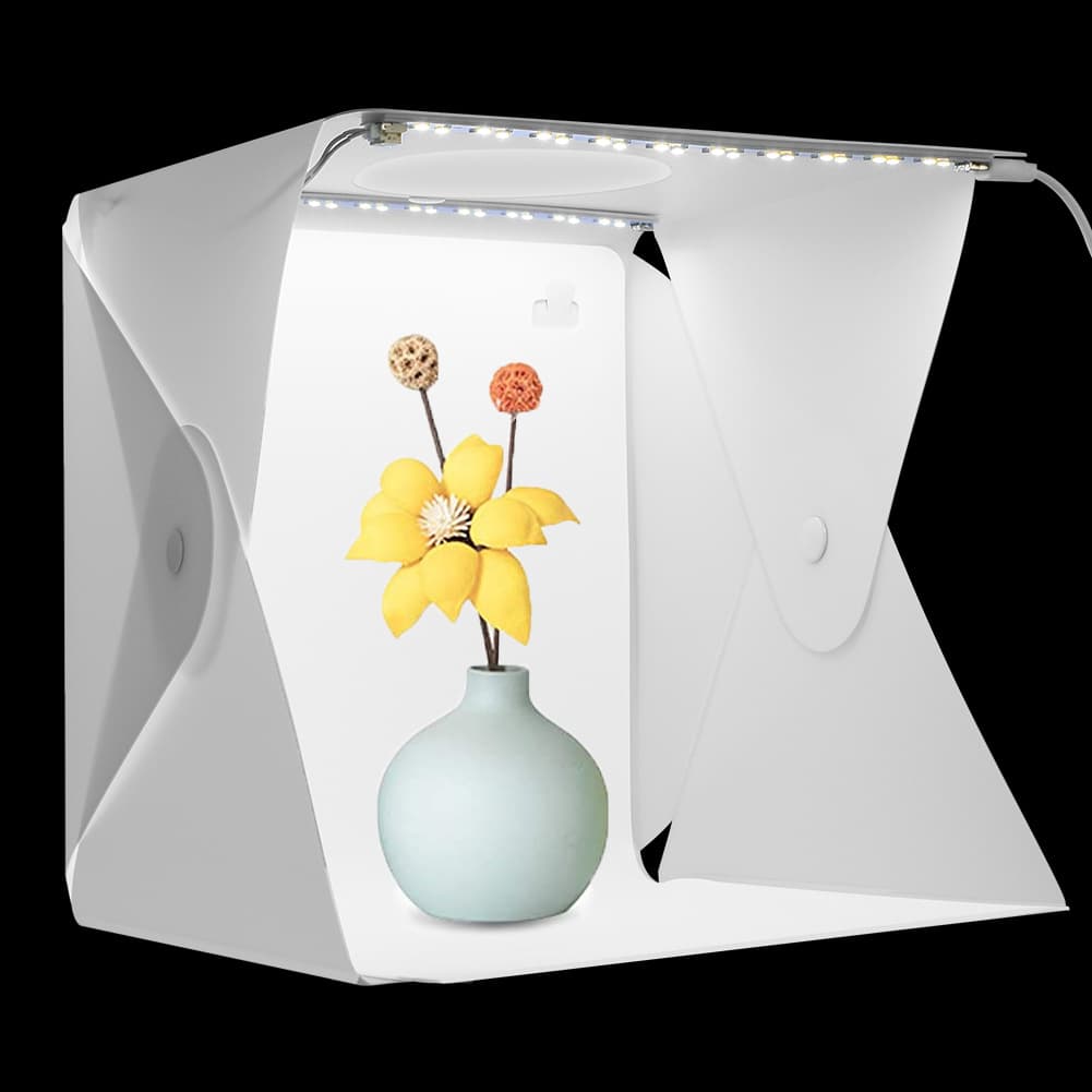 20CM Small Foldable Portable LED Mini Photo Studio Top Opening Light Box Photography Light Small Simple