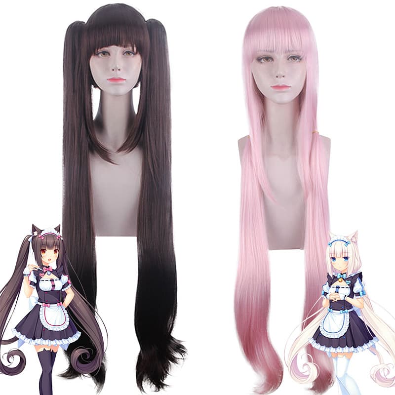 Chocolat Chocolate Nekopara Cat Girl Paradise Cosplay Wig Medium Length Silk Any Skin Color Any Face Type Hair Extensions