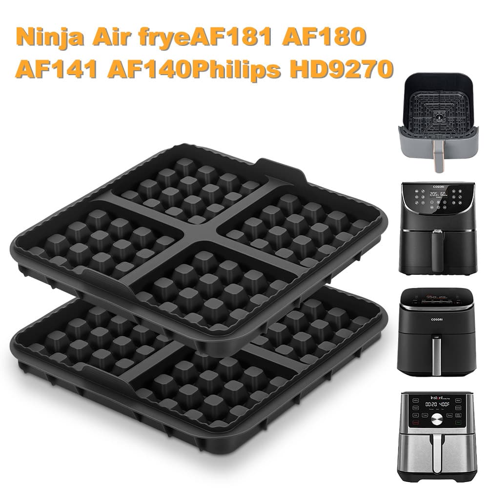 Air Fryer Square Waffle Pan Pad Compatible with Ninja af181 af180 af141 af140