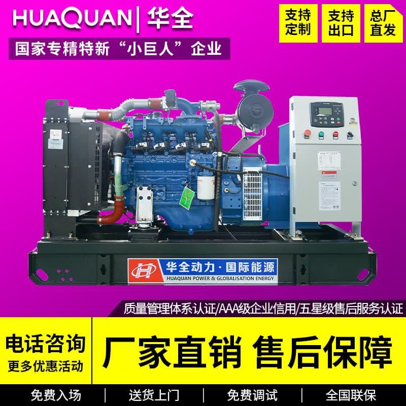 Huaquan Farming 50kW Natural Gas Generator 75 100 Kilowatt 380V Three-Phase Brand New Generator Set