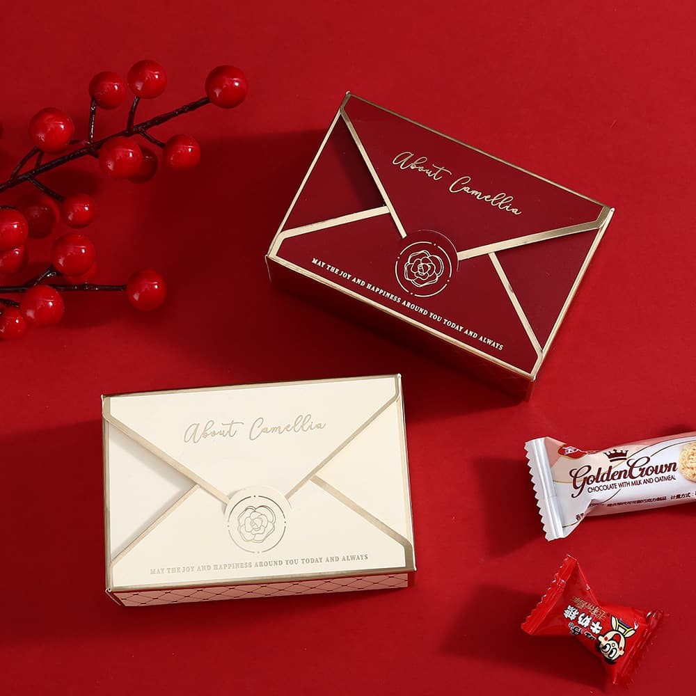 Wedding Candy Box Simple and Elegant Inner Box Champagne Color Candy Envelope Box Early Birth Gift Box