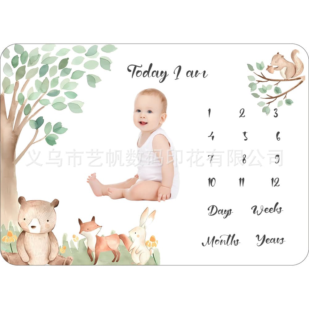 Cross-border baby milestone blanket baby photography blanket newborn photo background cloth photography blanket props wholesale