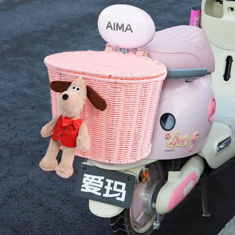 Electric car rear basket battery car rear basket with lid storage bag basket to put things helmet artifact large capacity