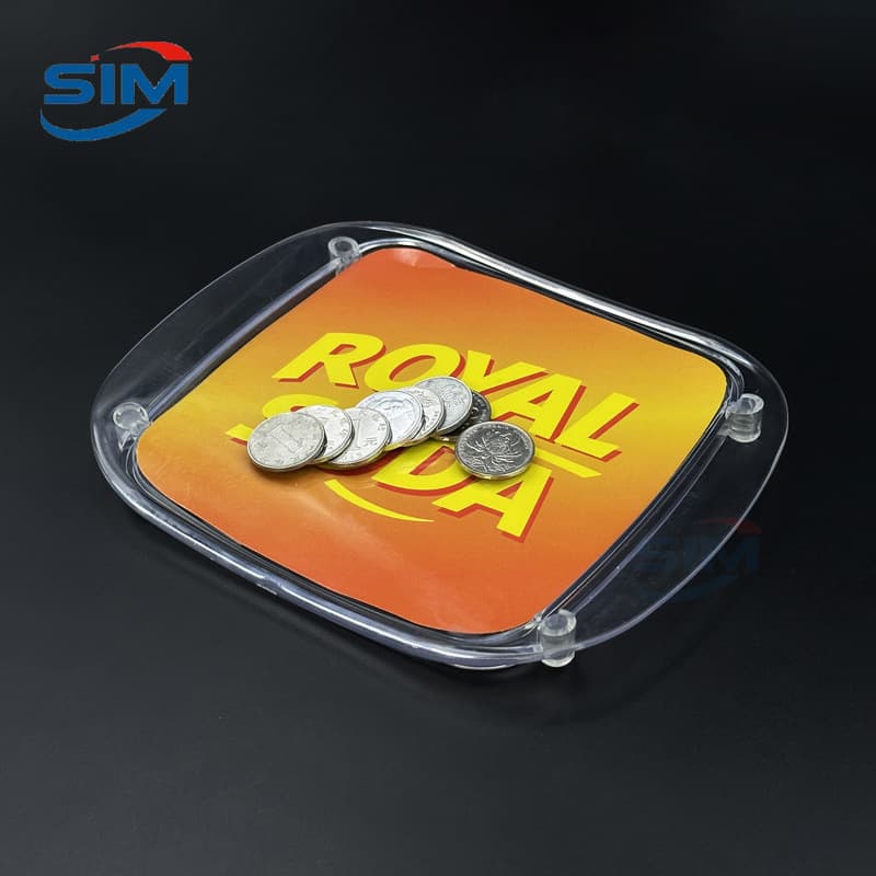 Plastic coin tray, brand new cross-border supermarket coin tray, shockproof plastic small tray, transparent storage tray.