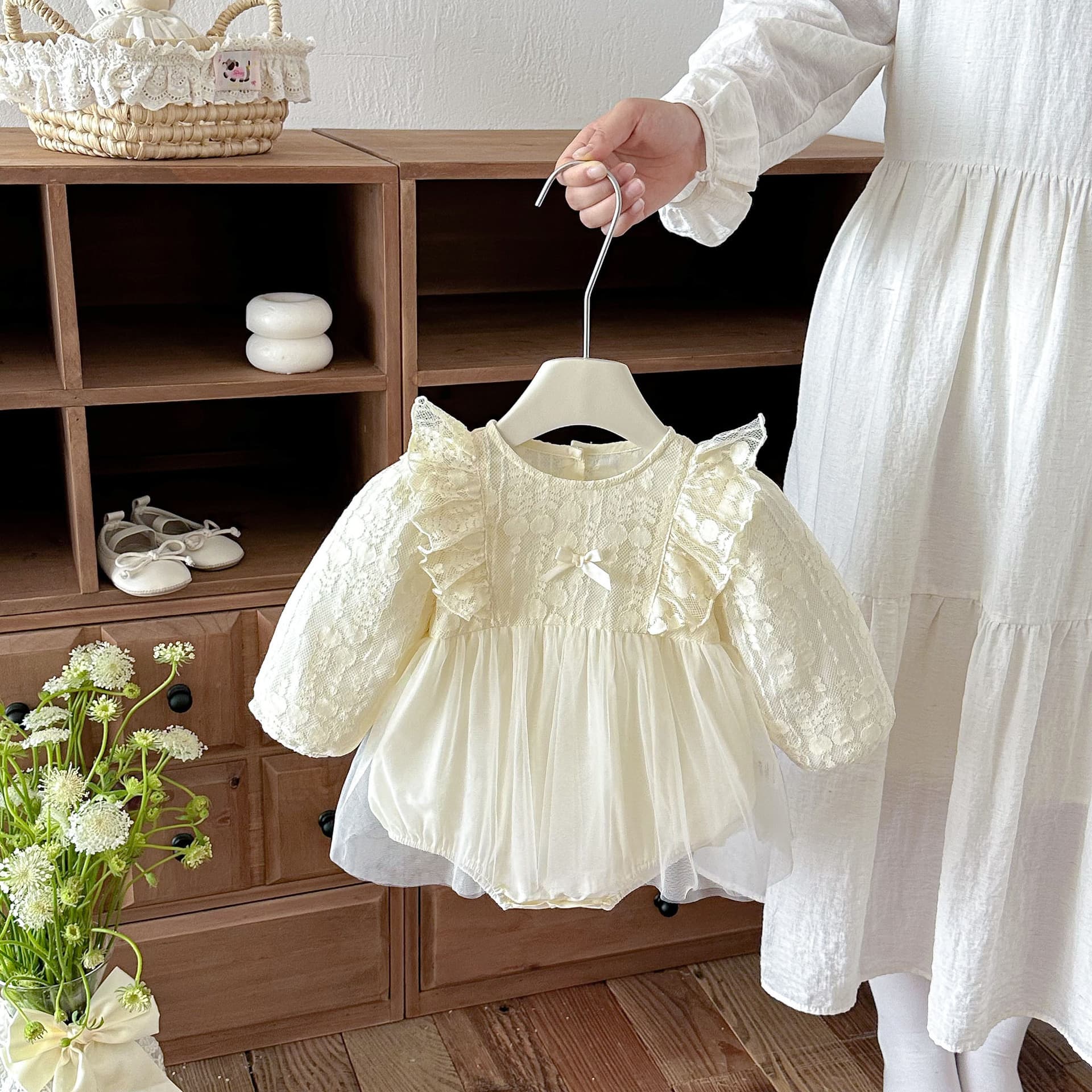 Spring New Baby Clothes Autumn Korean Style Infant Romper, Full Moon & First Birthday Dress, Newborn Bodysuit