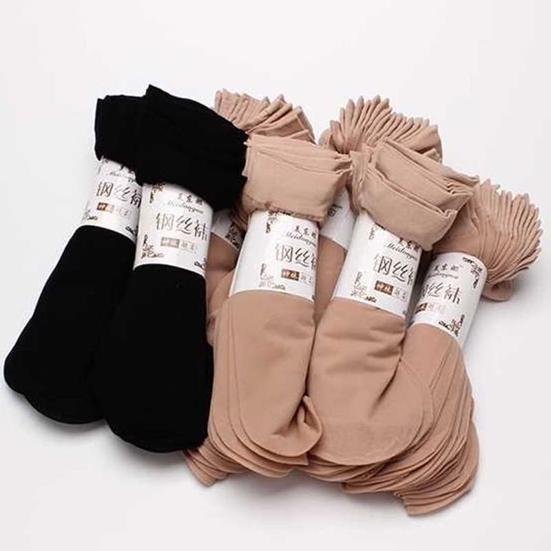 Steel wire stockings, short sheer socks for women, thin summer style, snag-resistant, flesh-colored, velvet, transparent, durable, spring/autumn design.
