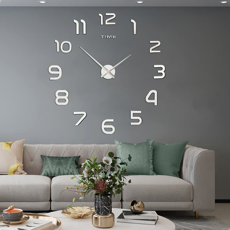DIY Minimalist Self-Adhesive Digital Clock 3D Acrylic Wall Sticker Living Room Wall Clock Background Wall Clock Minimalist 3D Wall Sticker