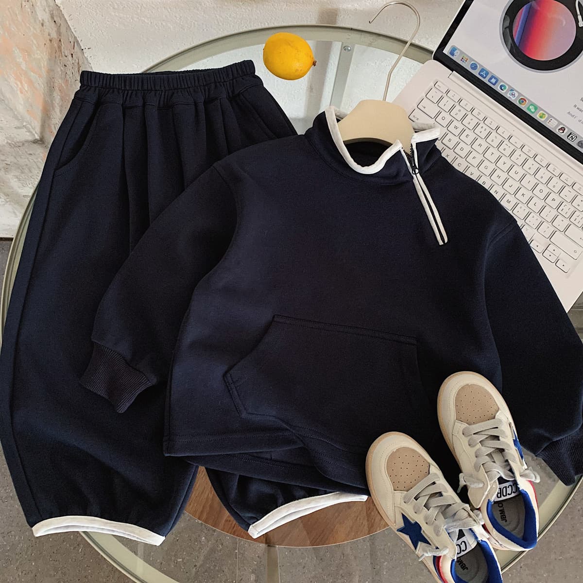 2026 Kids Set Fall Korean Style Graphic Hoodie Baby Fashion Pants Boys Cool Two-Piece Outfit