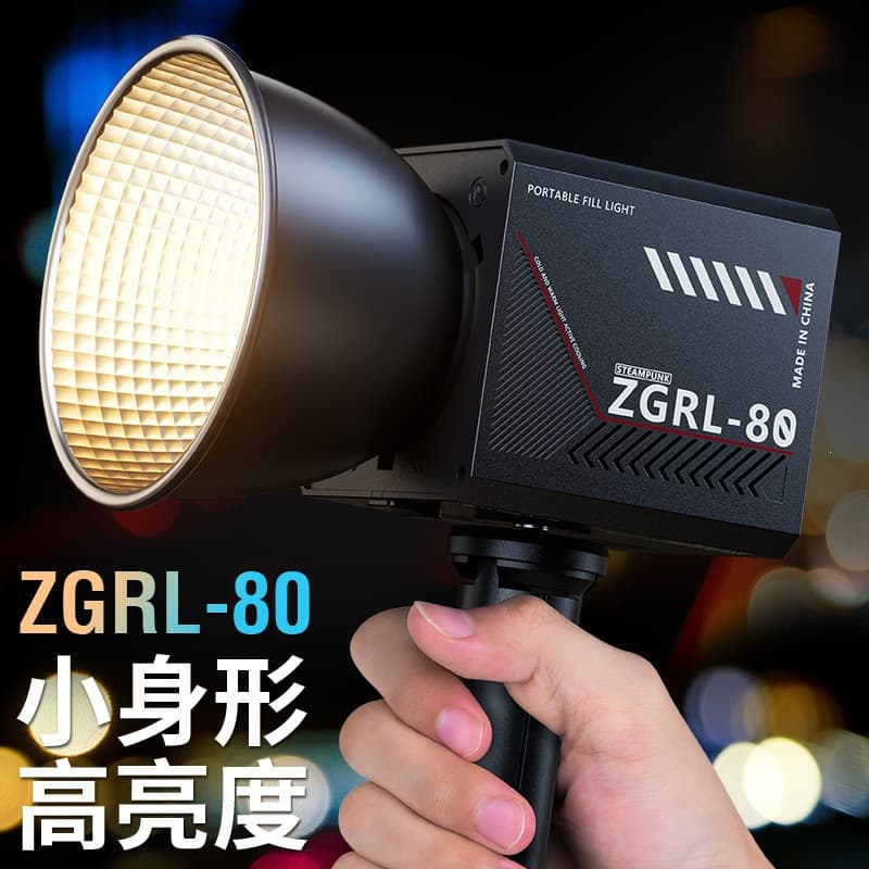 80W Handheld Outdoor Light COB High Power Fill Light Photography Light Professional Video Shooting Stage Lighting ZGRL80