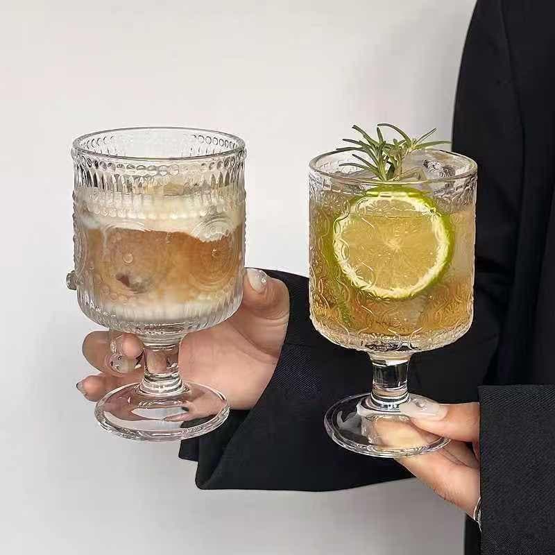 Vintage Ins Style Glass Low Stem Cup High Stem Cup High Appearance Juice Lightly Intoxicated Wine Glass