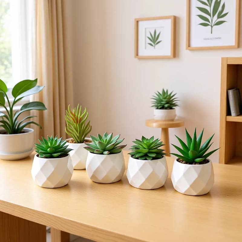 Canju Semi-Handmade Semi-Mechanical Simulated Reed Potted Plant 10cm Green Plant Miniature Artificial Plant Craft