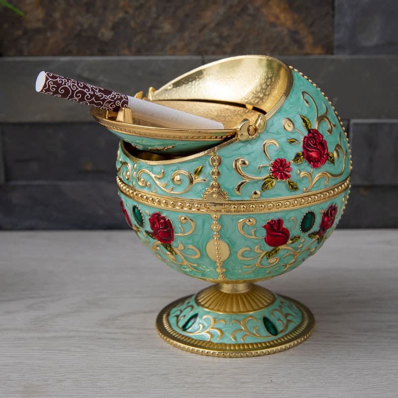 Nordic Light Luxury Creative Anti-Ash Windproof Ashtray Unique Spherical Design Lid For Hotels Home Use