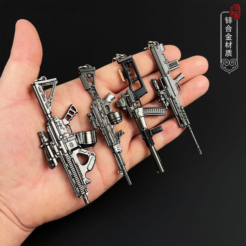 Arena Breakout Mini Gun AEK PK16 T88 Sniper Chicken Game Hand Rifle Alloy Keychain Pendant