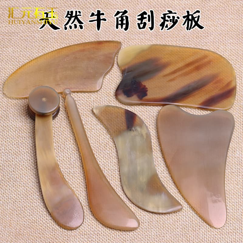 Water Buffalo Horn Gua Sha Board Acupoint Pen Tibetan Buffalo Horn Whole Body Gua Sha Tube Tendon Rod Facial Gua Sha Wholesale