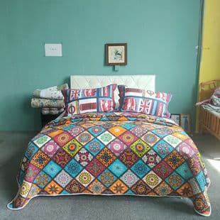 Foreign trade surplus quilted bed cover bed sheet twill cotton washed quilted padding 200*220 drop shipping