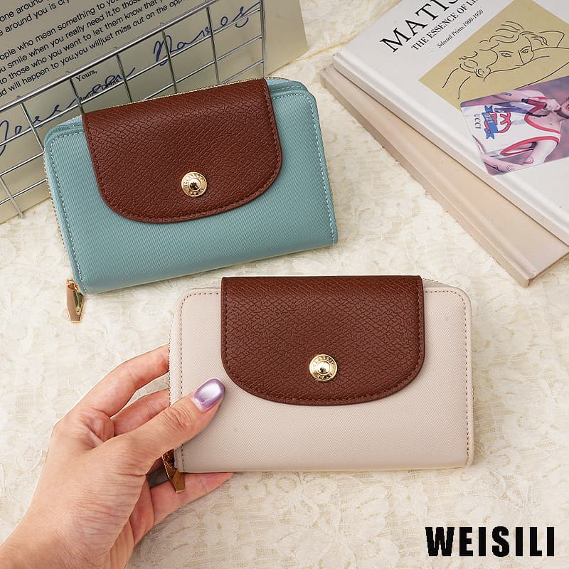 New Women's Wallet High-End Short Wallet with Coin Card Case Multifunctional Vintage