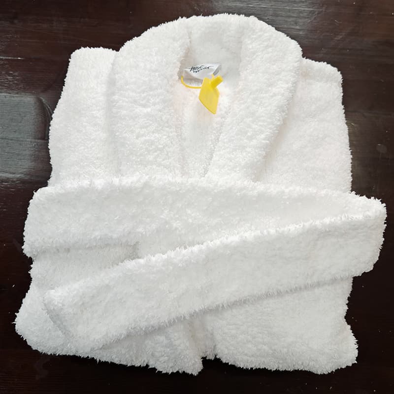 Amman Hotel Bathrobe Adult Autumn Winter Warm Soft Nightgown Half Velvet Long Bathrobe White Bathrobe