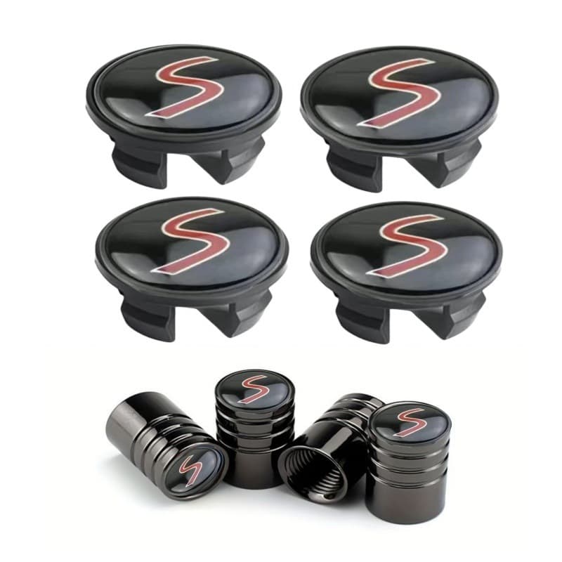 Compatible with Mini Cooper S Hubcap 54mm Black S Union Jack Wheel Cap Modified Hubcap