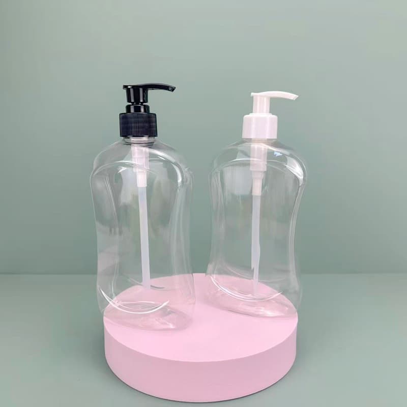 500ml Waisted Flat Bottle Irregular Bottle Shampoo Body Wash Bottle Floor Cleaner Bottle Compatible with Pointed Nozzle Cap Squeeze