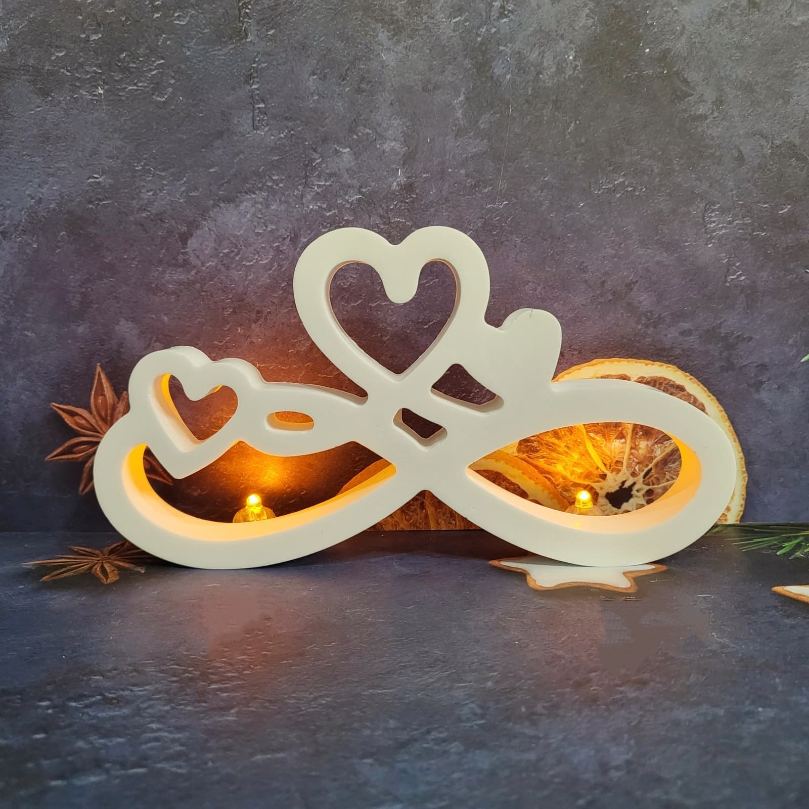 S2876 Infinite Heart Symbol Ornament Decoration Cement Plaster Mold DIY Silicone Mold
