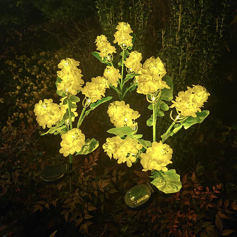 Outdoor Garden Lawn Decoration LED Artificial Flower Light New 7-Head Solar Rape Flower Light