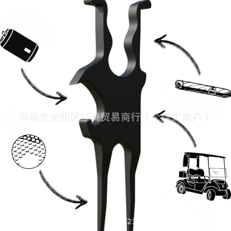 Cross-border New Gimme Golf Tool Multi-function Golf Tool Cigar Clip Outdoor Turf Repair Tool