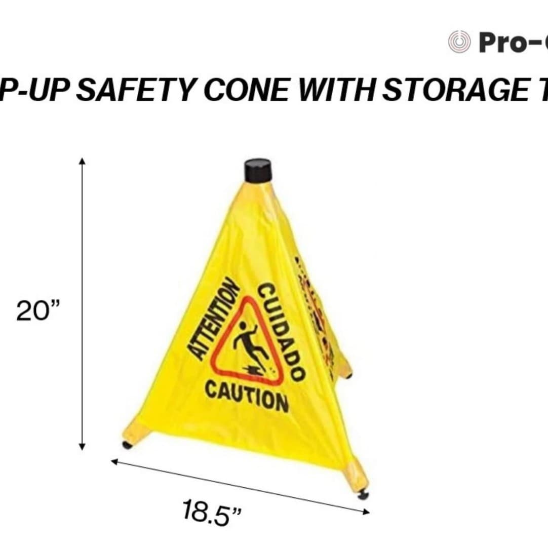 Pop-Up Safety Cones, Caution Wet Floor Warning Signs, Cleaning Indicator Cones, Durable and Storable