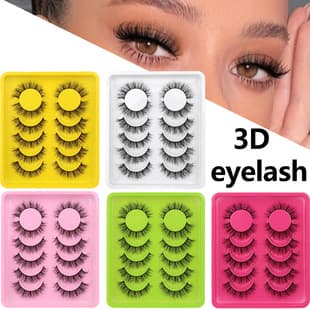European American Cross-Border Export 6 Pairs Faux Mink False Eyelashes Natural Realistic Thick Curly Lashes Factory Wholesale