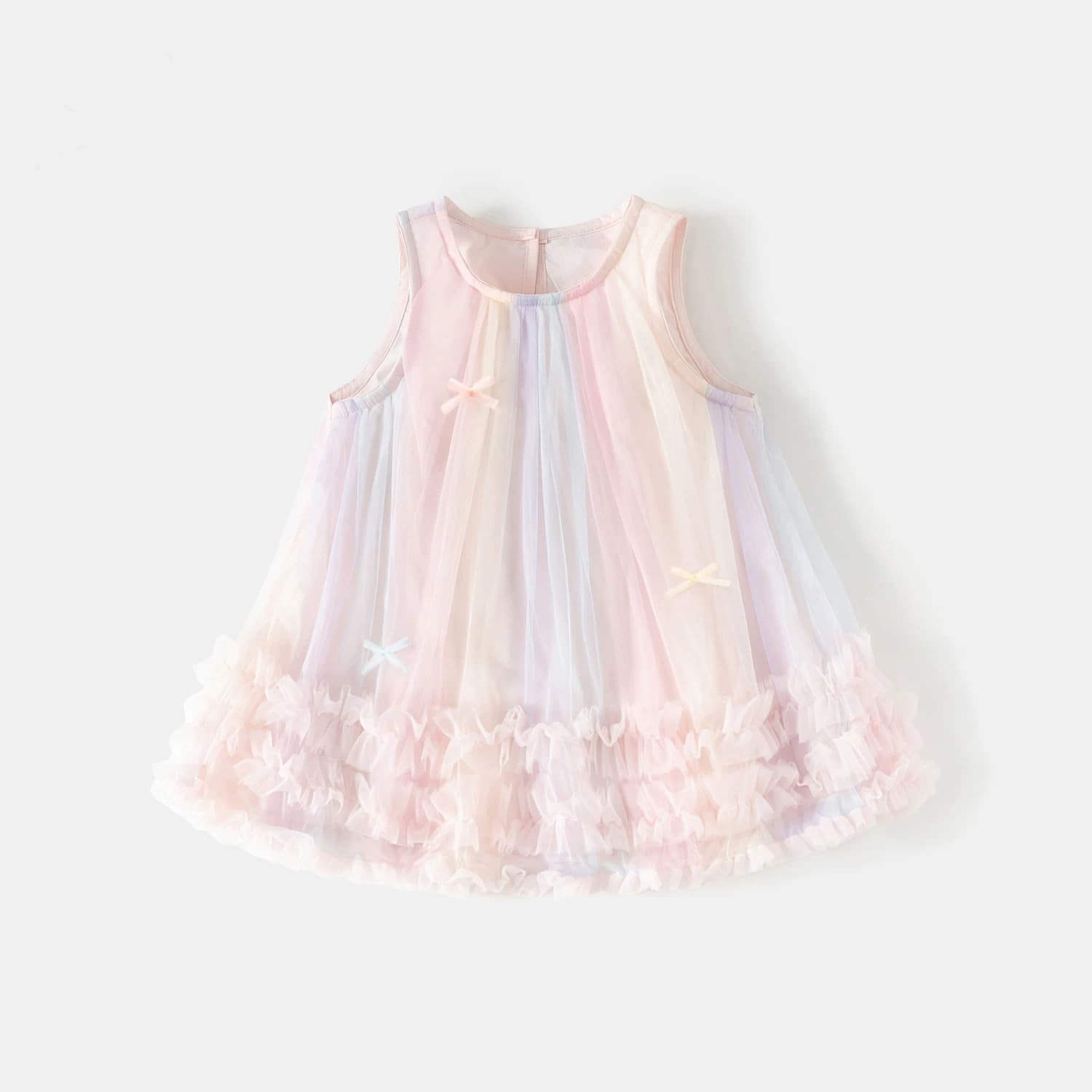 Girls Summer Dress 2026 Fashionable Baby Princess Dress Mesh Skirt Little Girl Vest Dress