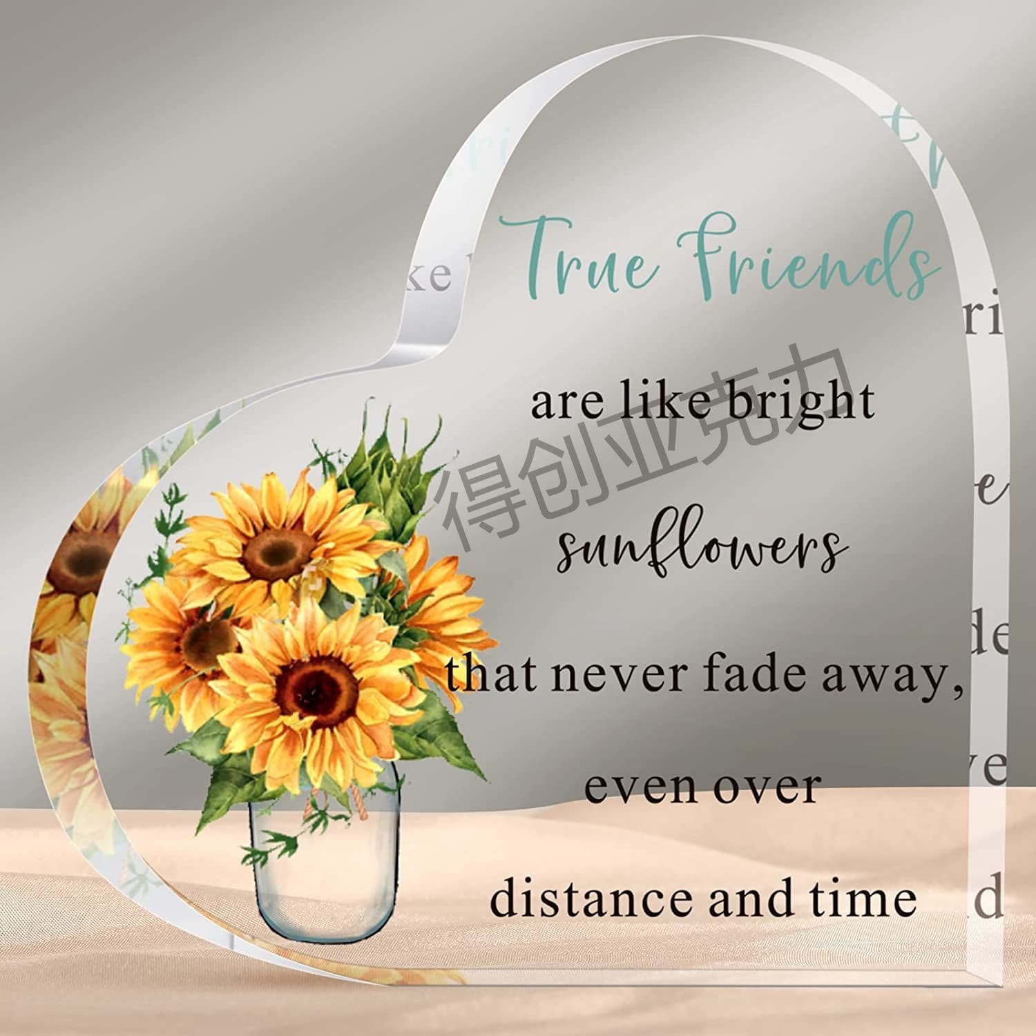 Amazon transparent acrylic heart-shaped ornament, anniversary gift for friends/family, heart display decor