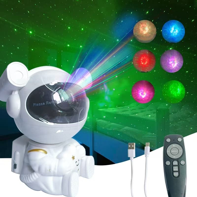 Cross-Border Astronaut Starry Sky Projector Lamp Indoor Dimmable Spaceman Galaxy Ambiance TikTok Birthday Gift