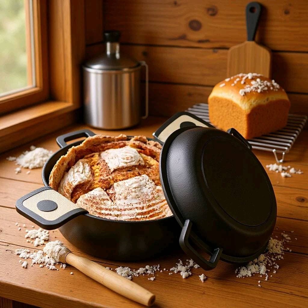 Cast Iron Pot 26cm Dual-Use Frying Pan and Stew Pot Thickened No-Coating Soup Pot Dutch Oven Double Ear Induction Cooker