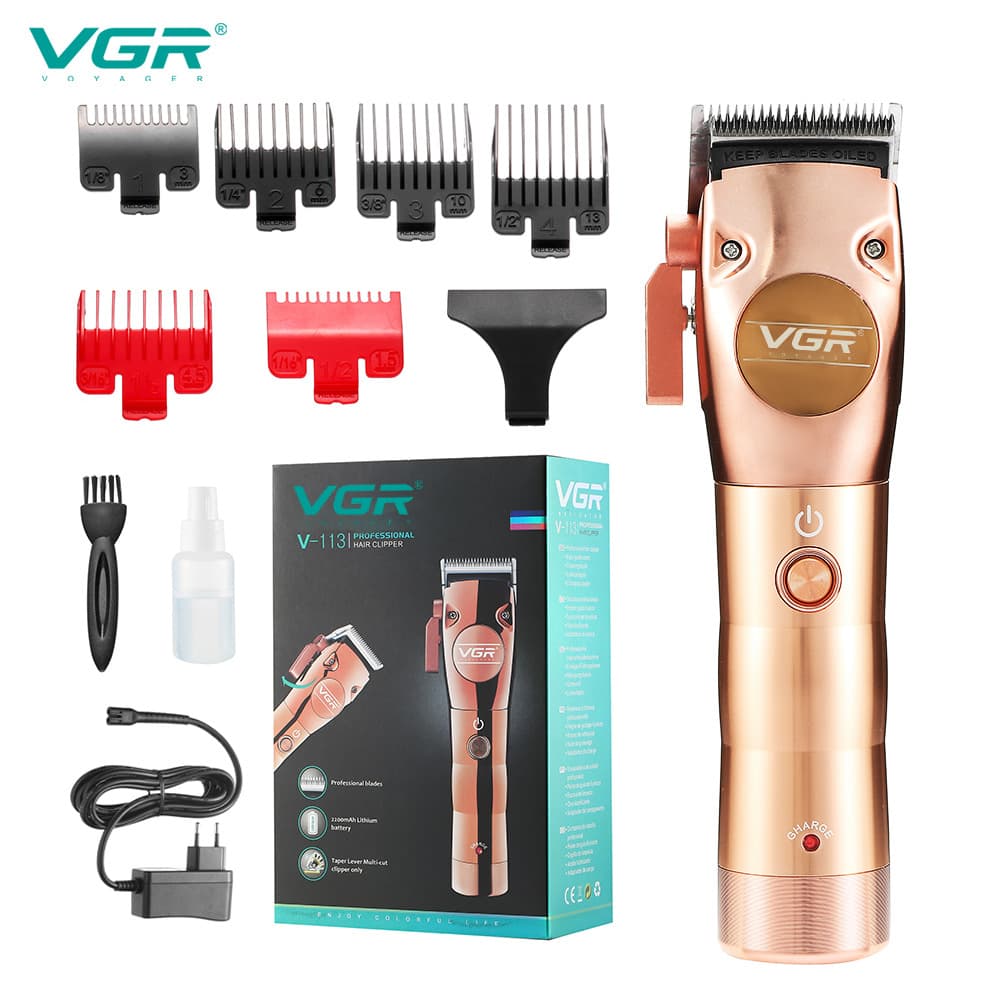 VGR113 electric clipper full metal hair clipper Amazon rechargeable hair clipper oil head shaving push electric flat head