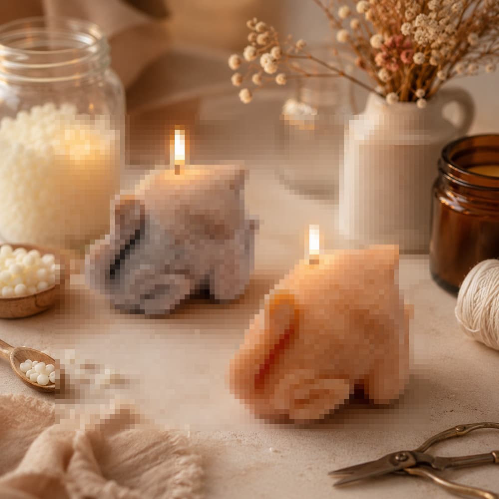Animal shaped scented candle plaster handmade silicone mold 1705