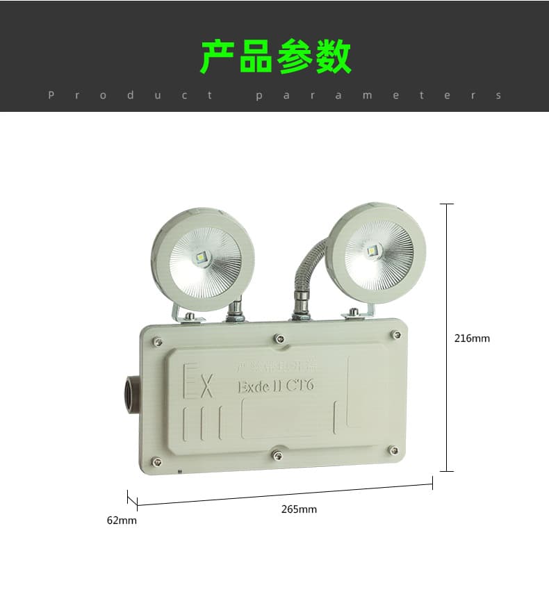 Explosion-proof emergency light dual-head LED evacuation sign light fire lighting for gas stations EX safety exit