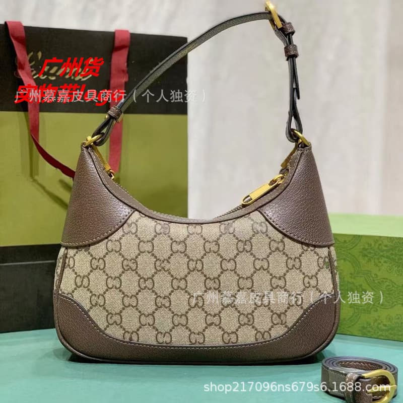 Foreign trade direct supply G family old flower high quality hand-held armpit bag real leather bag with logo single shoulder crossbody bag for women