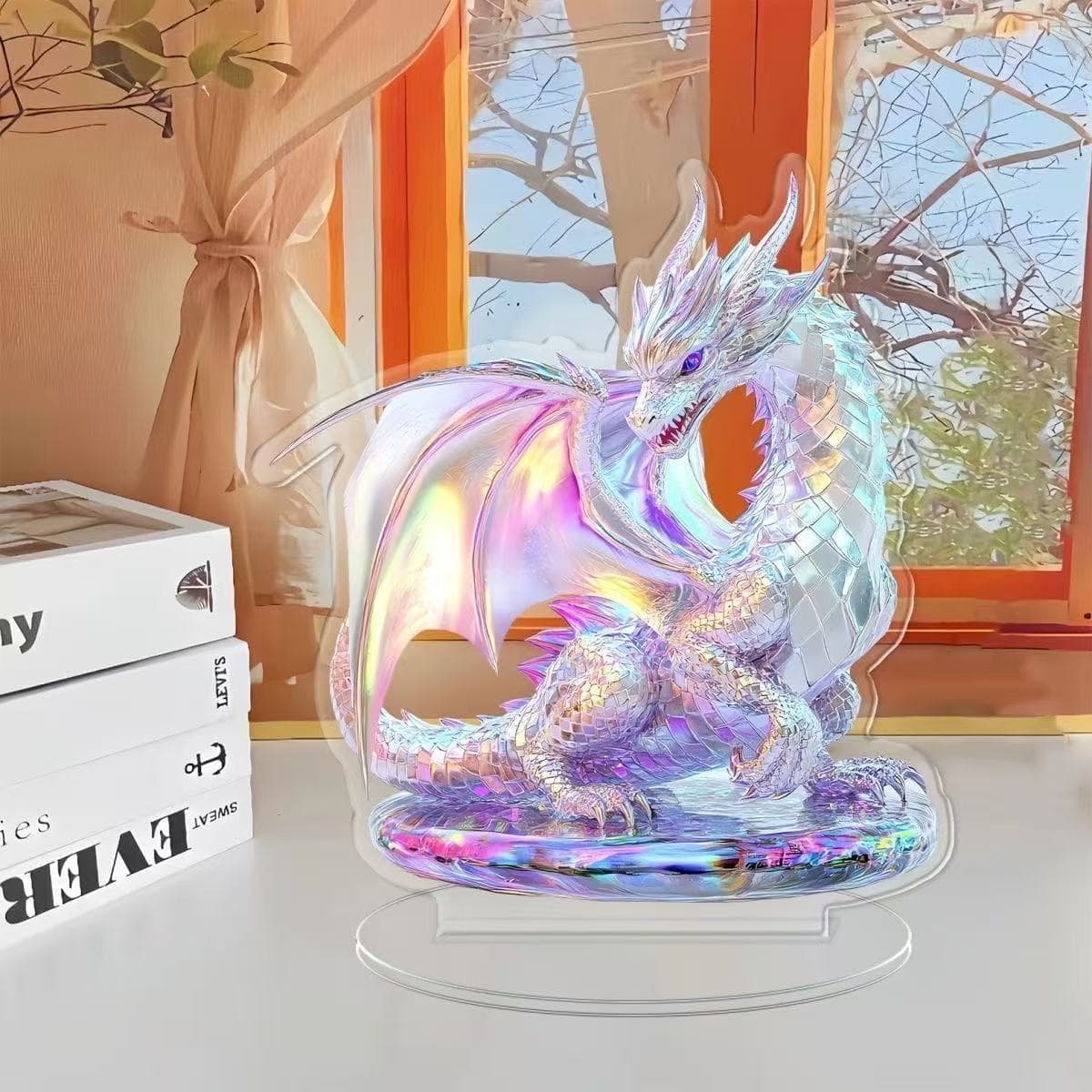 Cross-border Animal Series 2D White and Blue Peacock Display Desktop Ornament Home Living Room Study Decoration Gift