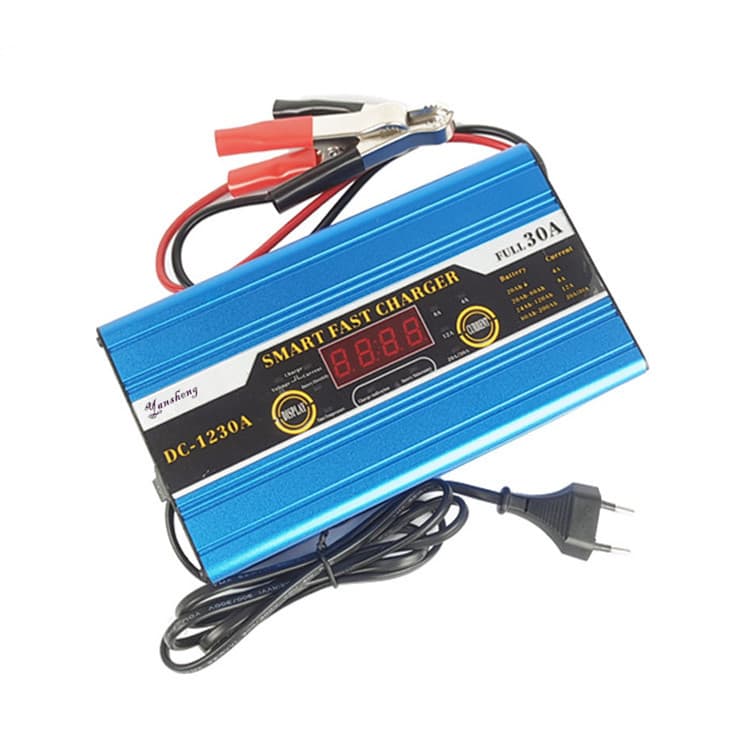 4A8A14A20A adjustable 12V 30A battery charger with LCD display battery repair function