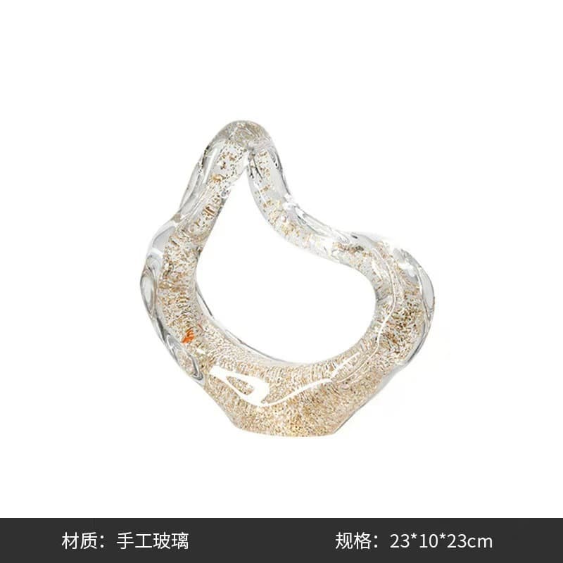 Luxury High-End Designer Artistic Irregular Glass Craft for Sales Office Entryway Soft Decoration Ornament