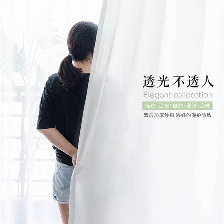Semi-sheer curtains with light diffusion but privacy, simple modern thickened window sheers, wholesale from export factory.