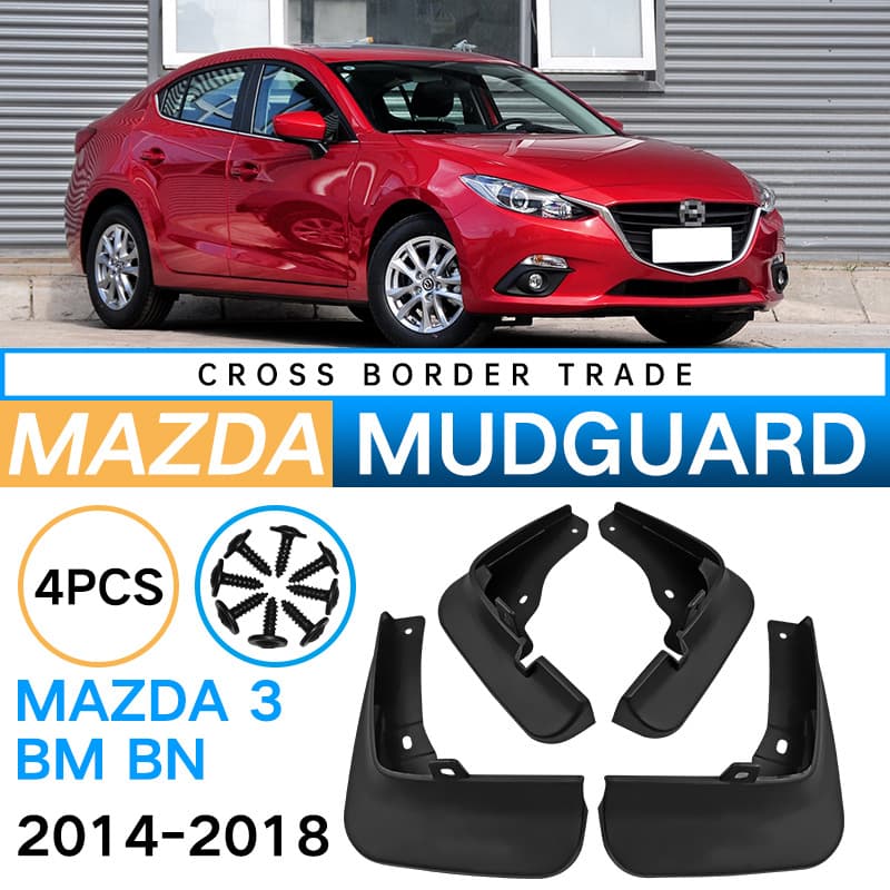 Aiwollde Mudguard Skin for Mazda 3 BM BN 2014-2018 Car Mudguard Soft PP Plastic Black Color Full Protection for Car Paint