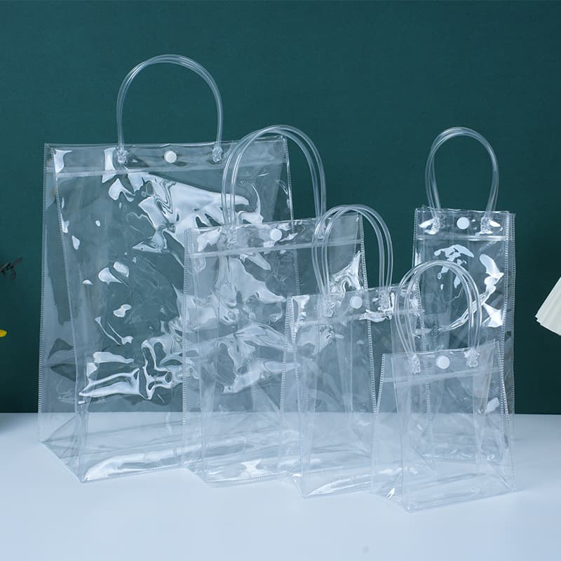 Transparent PVC Handled Bags, High-End Gift Bags, Thick Plastic Souvenir Packaging Bags, Custom Logo Internet-Famous Tote Bags