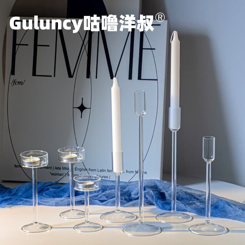 Creative Ins-Style Vintage Striped Table Lamp Candle Holder Model Home Decorative Ornament Personality Candle Holder